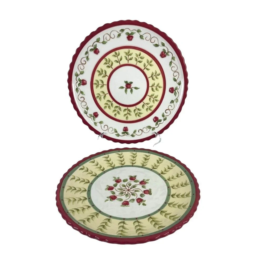 Giftcraft Raised Apple Plates Karla Dornacher Set of 2 8.5